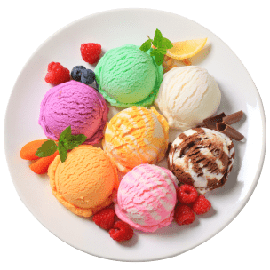 Plate with ice cream